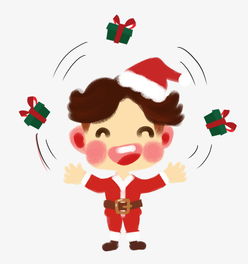 圣诞节卡通手绘q版发礼物的小男孩图片素材其他格式下载动漫人物大全