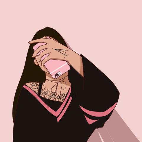 冷酷女生动漫头像黑色系