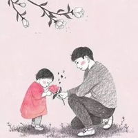 暖心的父女图片卡通妇女成长暖心图片