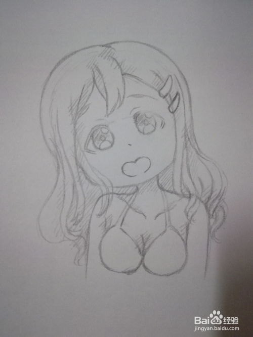 比基尼泳装少女q版漫画人物头像线稿教程
