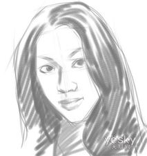 painter教程手绘女孩头像素描