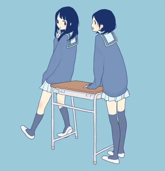 漫画女生校园生活绘画参考