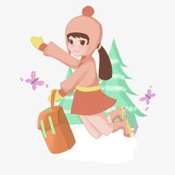 冬日旅游可爱儿童冰上玩耍插画图片素材其他格式下载动漫人物大全