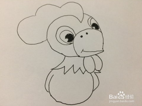 幼儿卡通大公鸡的画法