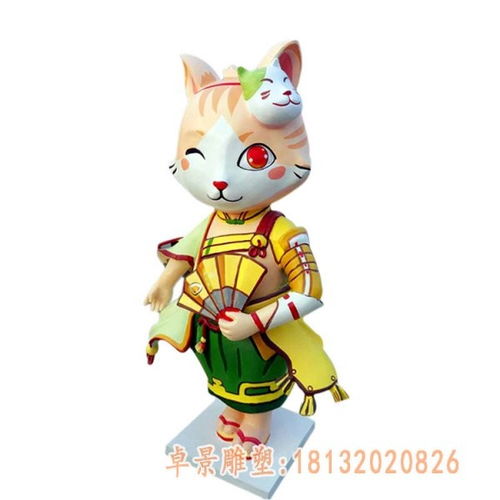 玻璃钢卡通熊猫雕塑孝感树脂猫雕塑生产厂家卓景雕塑