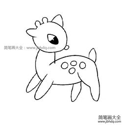 卡通梅花鹿简笔画图片