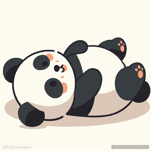 瘫坐在地上的熊猫设计图卡通设计