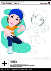 嘻哈男性卡通色稿ai稿插画素材免费下载红动网