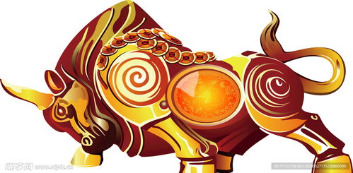 卡通铜牛黄金牛年ai矢量设计图