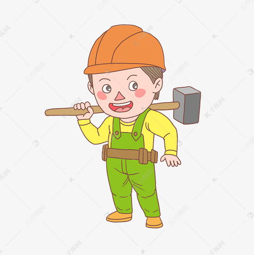 卡通手绘人物建筑工人素材图片免费下载千库网