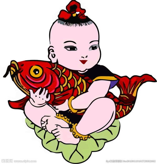 小男孩年画图片