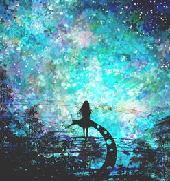 求动漫风景背影女孩图片