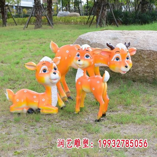 梅花鹿玻璃钢动物雕塑绥化树脂梅花鹿雕塑厂