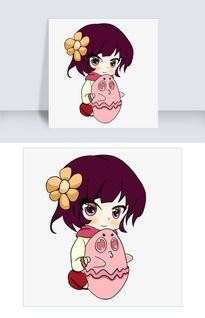 原创手绘q版短发女生png格式图片素材psb格式下载动漫人物大全