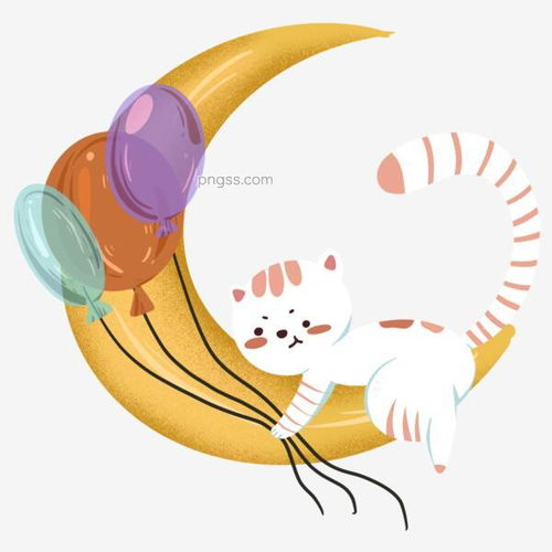 手绘猫咪卡通透明素材图片大小1024x1024px图片尺寸500.78kb来自png搜索网pngss.com免费免扣png素材下载插画宠物动物卡通猫咪气球透明素材月亮装饰图案