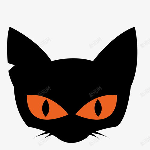 卡通黑色猫头创意素材卡通猫素材