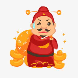卡通手绘背着沉重行李的财神插画图片素材其他格式下载动漫人物大全