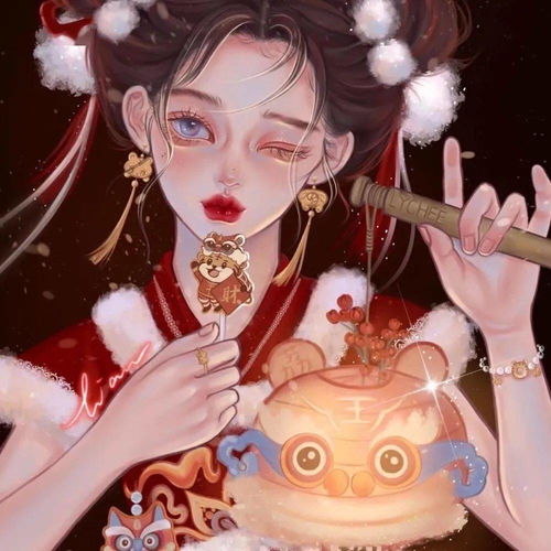女生头像新春头像,虎年大吉