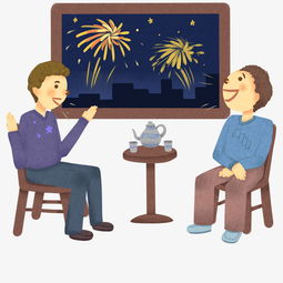 跨年夜两个交谈的男孩图片素材其他格式下载动漫人物大全