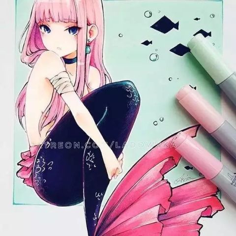 90后美女的小清新动漫手绘,不可错过