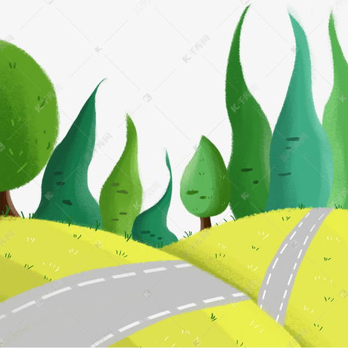 卡通美丽的手绘乡村景色素材图片免费下载千库网