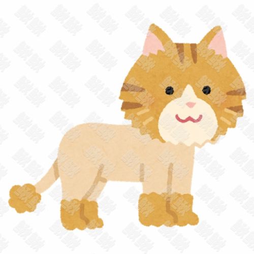 一只刚刚剃完毛剪造型的小猫猫咪手绘卡通插画手绘png儿童插画免扣素材1阿猫阿狗