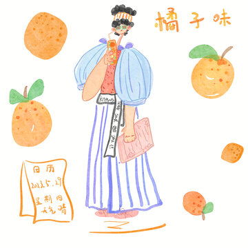 卡通简约女孩