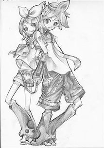 漫画图片女生双子座铅笔画