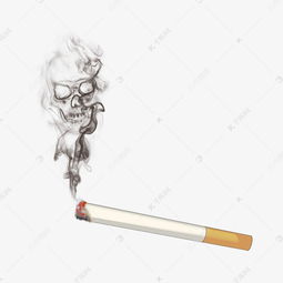 手绘卡通禁烟戒烟广告抽烟烟雾骷髅素材图片免费下载千库网