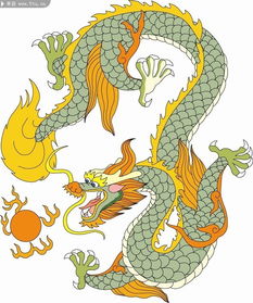 中国龙矢量图纹身贴纸