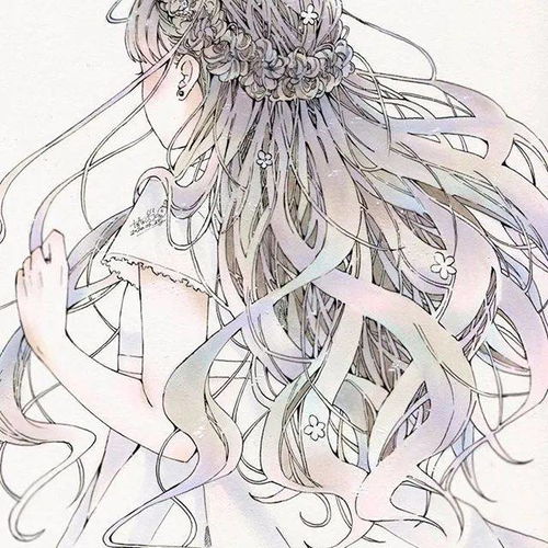 水彩插画自带飘逸的小清新动漫少女