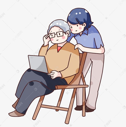 手绘卡通重阳节回家看望老人素材图片免费下载千库网