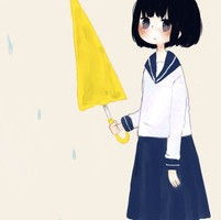 求女生打伞的动漫头像