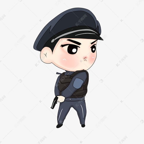 卡通手绘可爱特警小哥哥素材图片免费下载千库网
