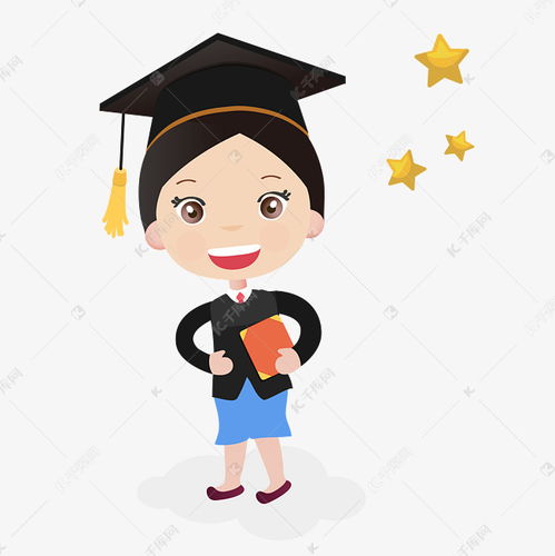 青春校园学士服卡通女学生设计素材图片免费下载千库网