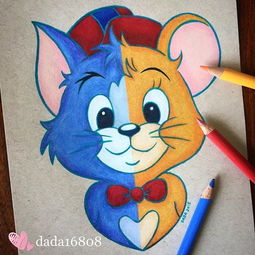 彩铅画迪士尼动画人物二合一