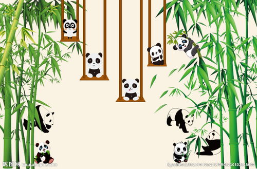 手绘卡通熊猫图片
