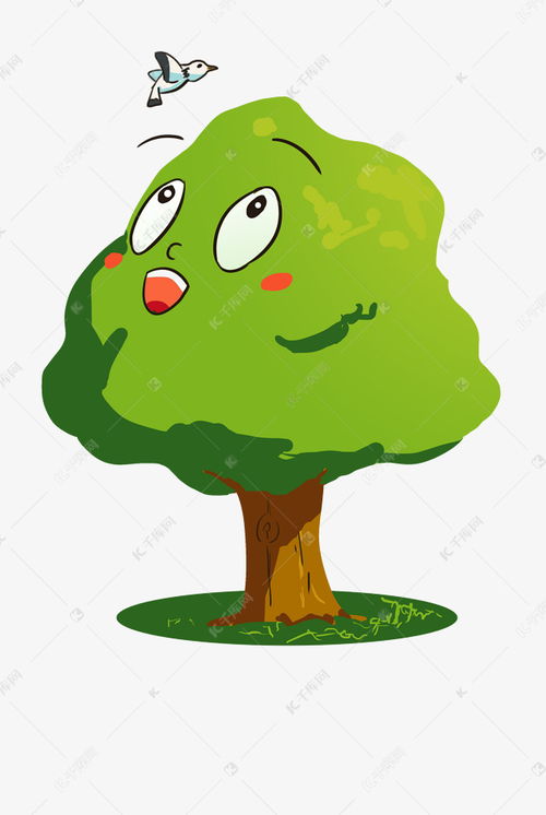 大树笑脸卡通插画素材图片免费下载千库网
