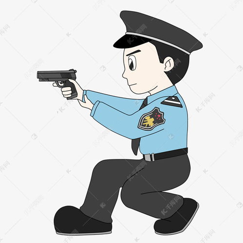 警察训练打靶射击卡通插画素材图片免费下载千库网