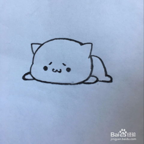 如何画一只摔倒的蜜桃猫