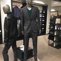 boss男士灰色高品质西装黑灰色修身款黑色德国直邮