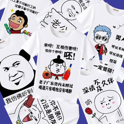 暴走漫画短袖t恤男恶搞内涵段子短袖中国风定制t恤私人定制班服