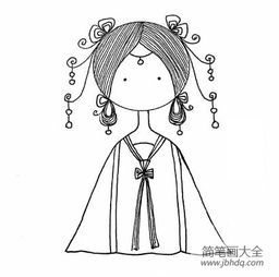 漂亮的小公主简笔画