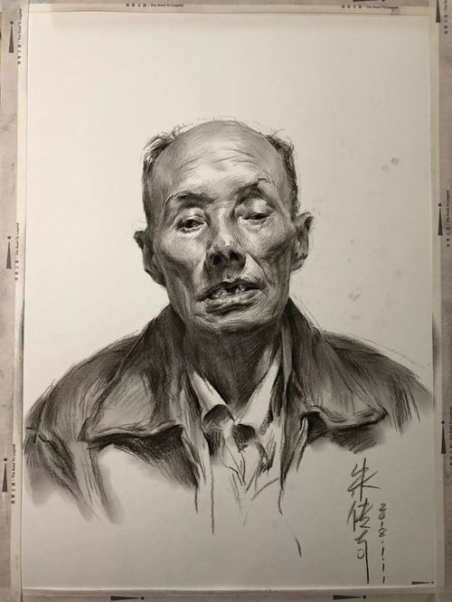 教你处理正面男老年素描头像中的体积结构,不可错过哦