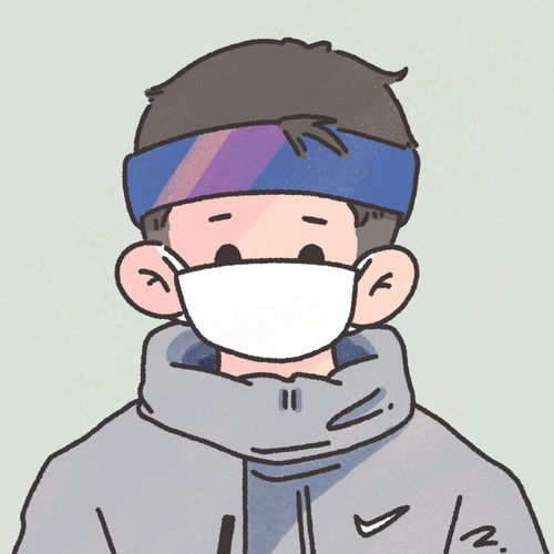 头像戴口罩的男生插画小头像可爱又帅气
