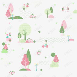 素雅春季郊外风景插画矢量图素材图片免费下载高清psd千库网图片编号10104627