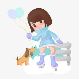 手绘冬季旅游滑冰女孩插画图片素材其他格式下载动漫人物大全