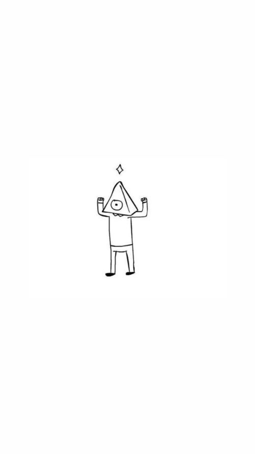 壁纸简约白底小人手绘插画