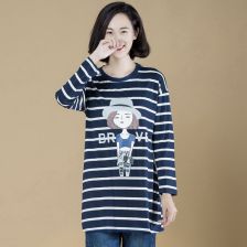 全棉t恤女中长款