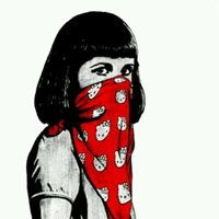 戴口罩的个性漫画情侣头像一男一女